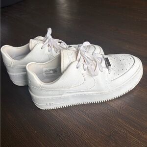 Nike White Low-Top Leather Sneakers